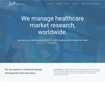 Just-Worldwide.com(Healthcare research management) Screenshot