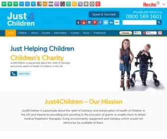Just4Children.org(Our Mission) Screenshot