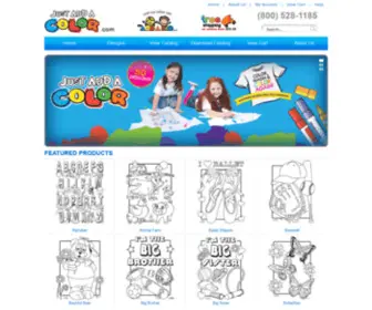 Justaddacolor.com(Fun Kids Wear Tee Shirts) Screenshot