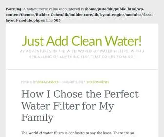 Justaddcleanwater.com(Just Add Clean Water) Screenshot