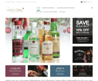 Justaglass.co.uk(Miniature Alcoholic Drinks 5cl Bottles) Screenshot