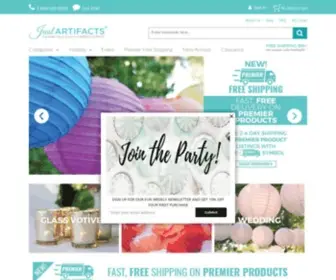 Justartifacts.net(Party Supplies & Decorations Online) Screenshot