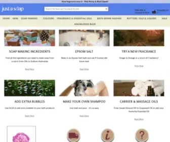Justasoap.co.uk(Soap Making Supplies for Soap Makers everywhere) Screenshot