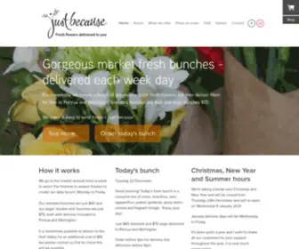 Justbecause.co.nz(Just Because Flowers) Screenshot