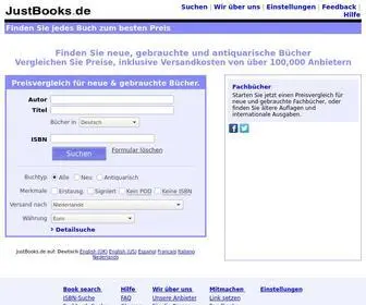 Justbooks.de(Preisvergleich für Bücher) Screenshot