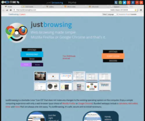 Justbrowsinglinux.com(JustBrowsing LiveCD) Screenshot
