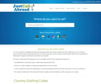 Justcallabroad.com(Cheap International Calls) Screenshot