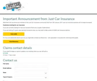 Justcarinsurance.com.au(Just Car Insurance) Screenshot