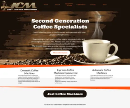 Justcoffeemachines.com.au(JUST COFFEE MACHINES) Screenshot