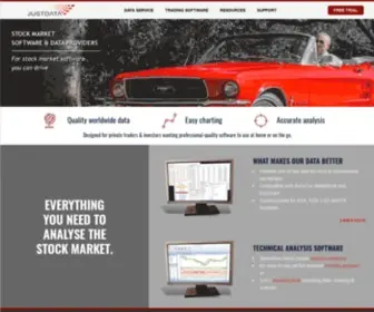 Justdata.com.au(Stock Market Software and Data provider) Screenshot