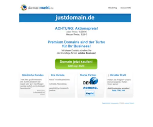 JustDomain.de(Jetzt kaufen) Screenshot