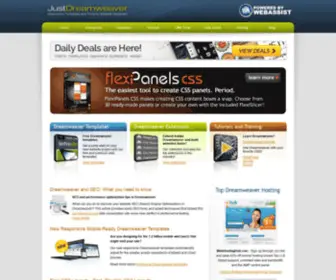 Justdreamweaver.com(Dreamweaver Extensions and Free Dreamweaver Templates) Screenshot