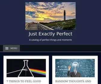 Justexactlyperfect.com(A catalog of perfect things and moments) Screenshot