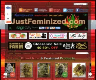 Justfeminized.com(Just Feminized Pot Cannabis Seeds Ganja Marijuana Strains for Sale) Screenshot