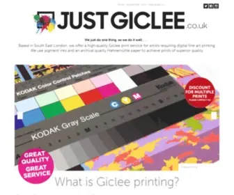 Justgiclee.co.uk(Fine art giclee printing for artists and photographers based in London) Screenshot