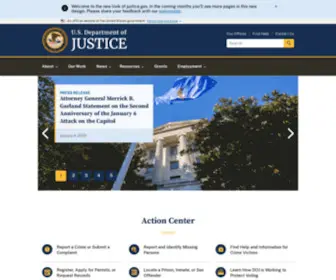 Justice.gov(Official website of the U.S. Department of Justice (DOJ)) Screenshot