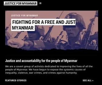Justiceformyanmar.org(Justice For Myanmar) Screenshot