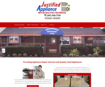 Justifiedappliance.com(Appliance Store) Screenshot