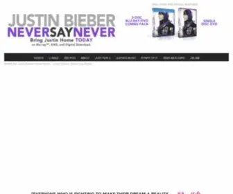 Justinbieberneversaynever.com(Justin Bieber) Screenshot