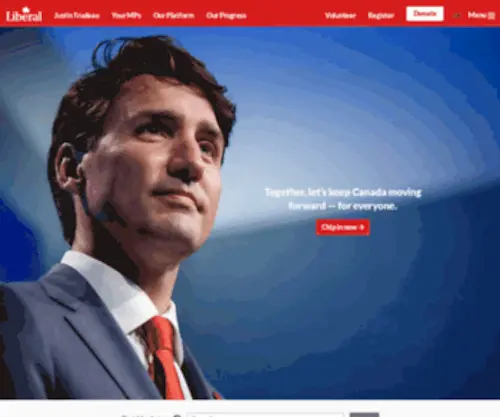 Justin.ca(Liberal Party of Canada) Screenshot