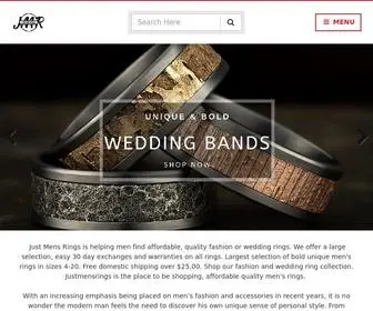 Justmensrings.com(Men's Wedding and Fashion Rings) Screenshot