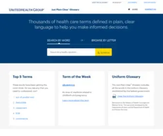Justplainclear.com(Just Plain Clear® Glossary) Screenshot