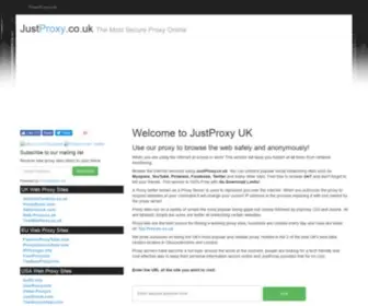Justproxy.co.uk(Just Proxy) Screenshot