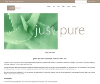 Justpure.co.za(The range of Just Pure Natural Skin Care Products and Natural Beauty Products) Screenshot