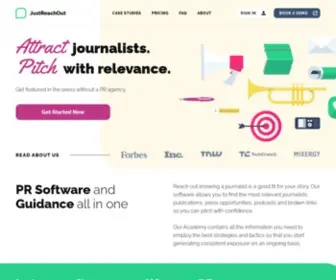 Justreachout.io(Get authority backlinks and press mentions for your saas business) Screenshot