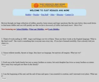 Justriddlesandmore.com(Kids Riddles) Screenshot