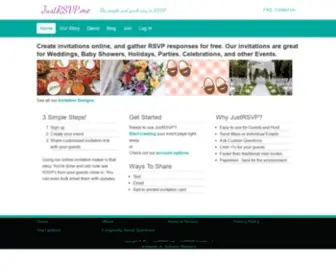 Justrsvp.me(Create Online Invitations and Easily Collect RSVPs) Screenshot