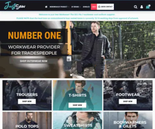 Justsewworkwear.co.uk(Personalised Workwear) Screenshot