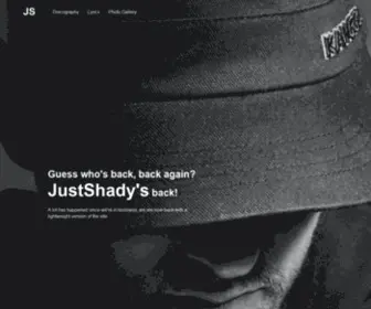 Justshady.com(Eminem fansite) Screenshot