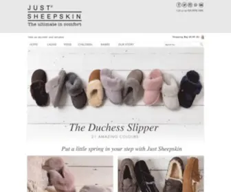 Justsheepskin.com(Mens and Ladies Sheepskin Slippers and Boots) Screenshot