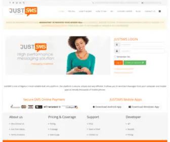 Justsms.com.ng(JustSMS is one of Nigeria most reliable bulk sms platform. Our platform) Screenshot