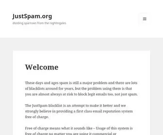 Justspam.org(Dividing sparrows from the nightingales) Screenshot