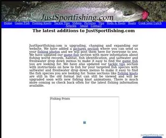 Justsportfishing.com(Just Sportfishing The Fishing information site) Screenshot