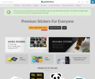 Juststickers.in(Custom Vinyl Stickers and Laptop Stickers in India) Screenshot