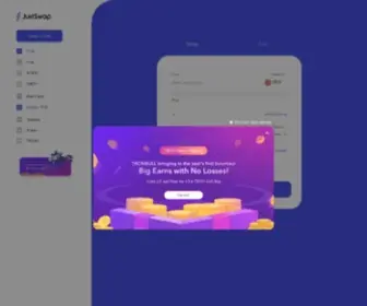 Justswap.org(A decentralized exchange protocol for automated liquidity provision on TRON) Screenshot