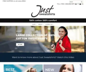 Justsweatshirts.com(100% Cotton Sweatshirts for Men & Women) Screenshot