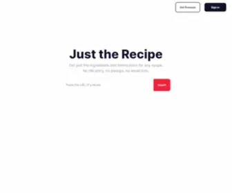 Justtherecipe.app(Just the Recipe) Screenshot