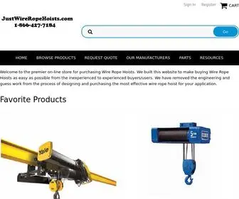 Justwireropehoists.com(Wire Rope Hoist) Screenshot