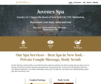 Juvenexspanyc.com(Juvenex Spa Luxury 24/7 Spa in the heart of New York City NYC Manhattan) Screenshot