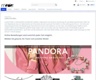 Juweliermeder.de(Juwelier Meder online Shop Markenuhren und Markenschmuck Pandora) Screenshot