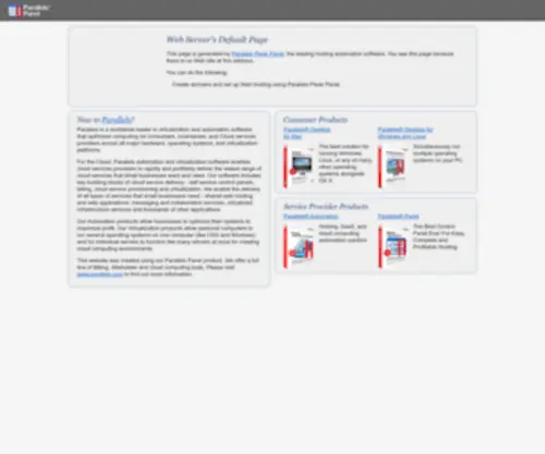 Jwbanner.com(Default Parallels Plesk Panel Page) Screenshot