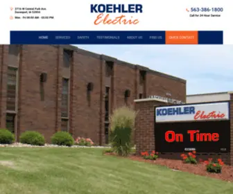 Jwkoehler.com(Electrician Quad Cities) Screenshot