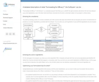 Jwsolutionssoftware.com(Formulating for Efficacy) Screenshot