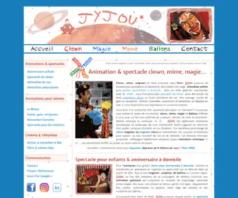 Jyjou.com(Clown mime magicien pour enfants Paris) Screenshot