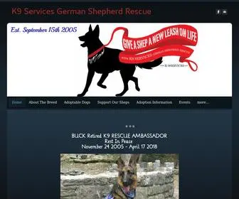 K-9Services.net(K9 SERVICES GERMAN SHEPHERD RESCUE) Screenshot