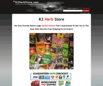 K2Herbstore.com(Herbal Incense Super Store) Screenshot